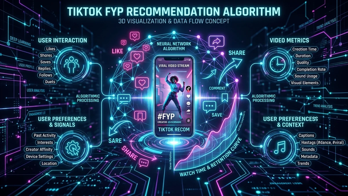 Struktur Algoritma Rekomendasi FYP TikTok dan Indikator Retensi Penonton
